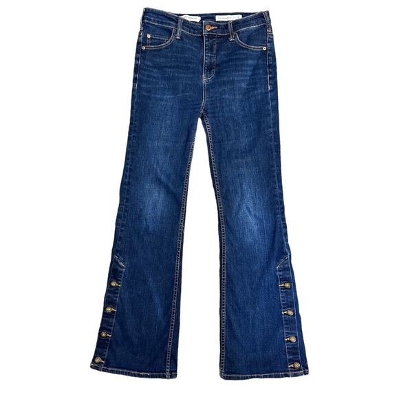 Pilcro Pants - Anthropologie Pilcro and Letterpress High Rise Bootcut Blue Jeans  Size 28